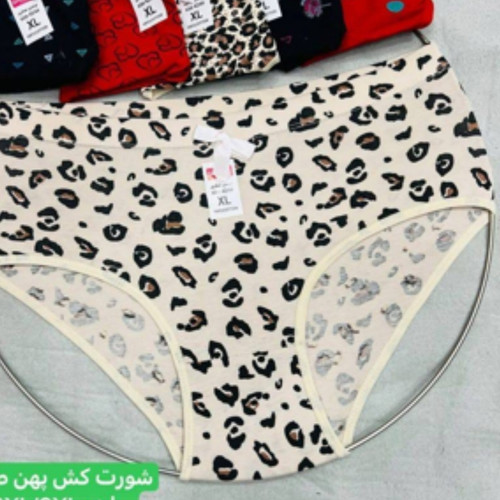 شورت نخ کتان زنانه کمر کش پهن سایز ایکس لارج کمر ۴۲ تا ۴۴ چاپ متفاوت