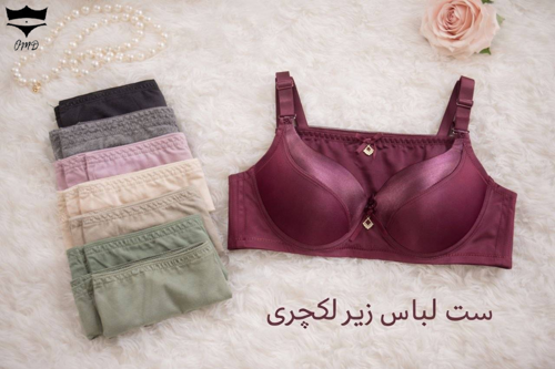 ست شورت و سوتین اسفنجی زنانه فنردار نیم جک کاپ بی سایز بندی خارجی